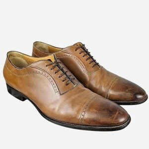 Santoni Made in Italy Leather Oxford Dress Shoes – Size 11D